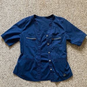 Jaanuu Button Down Scrub Top